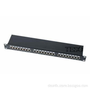 24 Port Cat5e Shielded Ethernet Patch Panel , 1U 19" RJ45 P